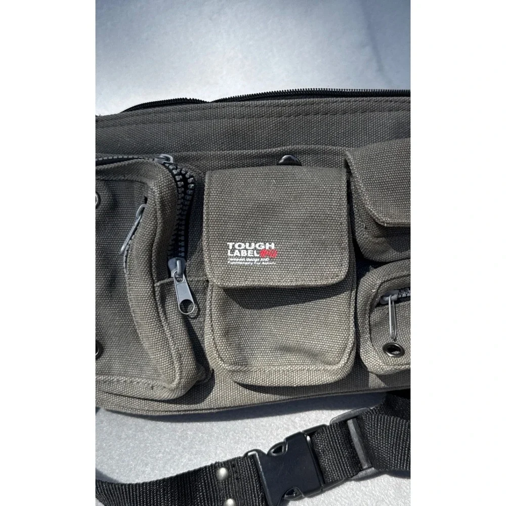 Tough Label Canvas Utility Bag Durable Olive Multi Pocket Tool Tactical 11